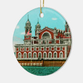  Ellis Island, New York City Keramisch Ornament (Links)
