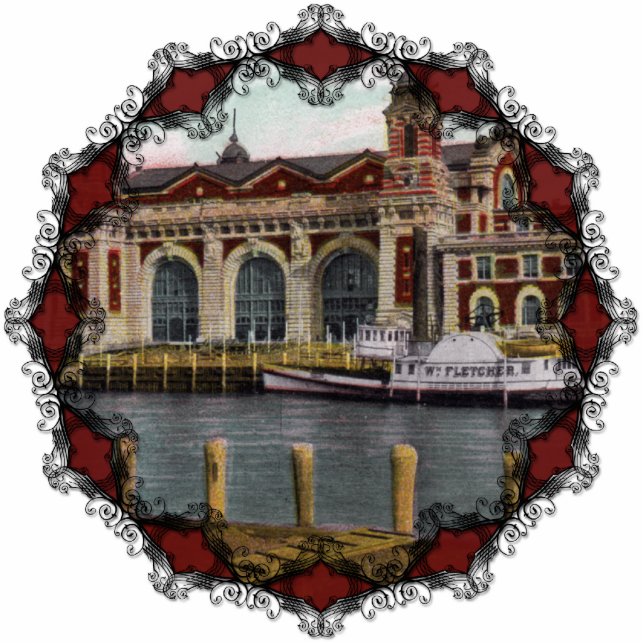  Ellis Island Ornament Fotobeeldje Ornament (Voorkant)