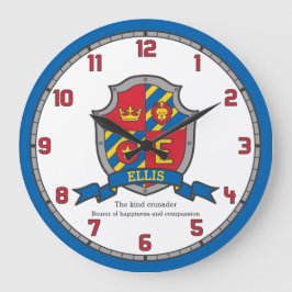 Ellis name: heraldry shield letter E lion Grote Klok