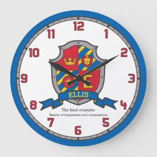 Ellis name: heraldry shield letter E lion Grote Klok