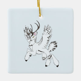Ellis-Ongetemde Arctische Fantasy-Vleugelhert Keramisch Ornament