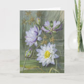 Ellis Rowan Blauw Wit Water Lelie  Bloemen Kaart (Voorkant)