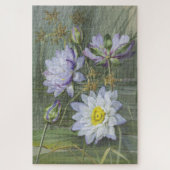 Ellis Rowan Blauw Wit Water Lelie  Bloemen Legpuzzel (Verticaal)