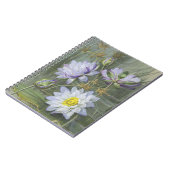Ellis Rowan Blauw Wit Water Lelie  Bloemen Notitieboek (Linkerzijde)