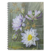 Ellis Rowan Blauw Wit Water Lelie  Bloemen Notitieboek (Voorkant)