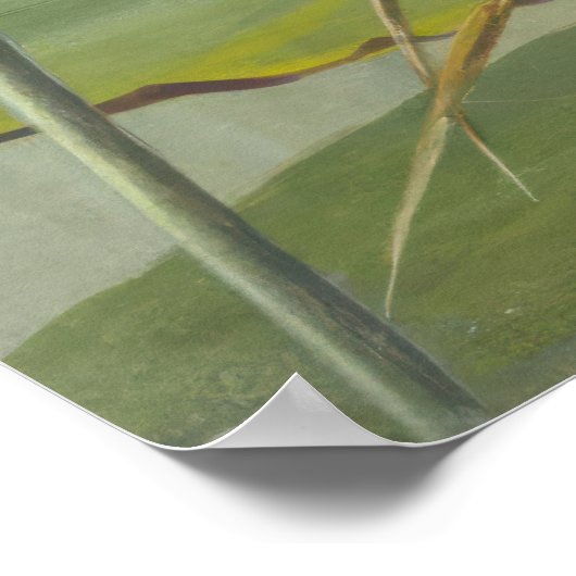 Ellis Rowan Blauw Wit Water Lelie  Bloemen Poster (Hoek)