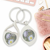 Ellis Rowan Blauw Wit Water Lelie  Bloemen Sleutelhanger