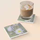 Ellis Rowan Blauw Wit Water Lelie  Bloemen Stenen Onderzetter