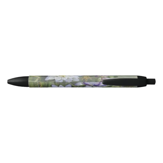 Ellis Rowan Blauw Wit Water Lelie  Bloemen Zwarte Inkt Pen (Achterkant)