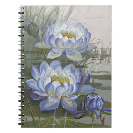 Ellis Rowan Blue Cloud Water Lily  Flowers Notitieboek (Voorkant)