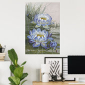 Ellis Rowan Blue Cloud Water Lily  Flowers Poster (Thuiskantoor)