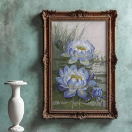 Ellis Rowan Blue Cloud Water Lily  Flowers Poster