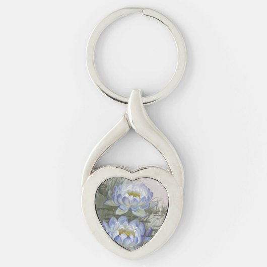 Ellis Rowan Blue Cloud Water Lily  Flowers Sleutelhanger (Voorkant)