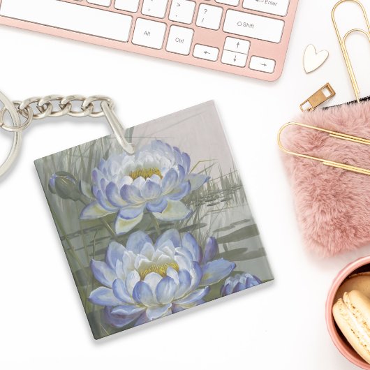 Ellis Rowan Blue Cloud Water Lily  Flowers Sleutelhanger