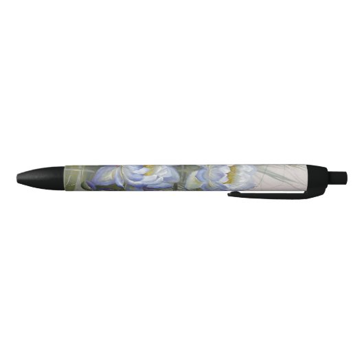 Ellis Rowan Blue Cloud Water Lily  Flowers Zwarte Inkt Pen (Bodem)