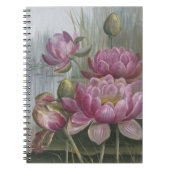 Ellis Rowan Pink Water Lily  Flowers Notitieboek (Voorkant)