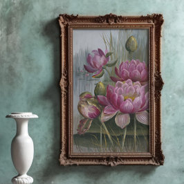 Ellis Rowan Pink Water Lily  Flowers Poster