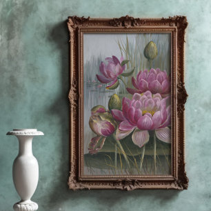 Ellis Rowan Pink Water Lily  Flowers Poster