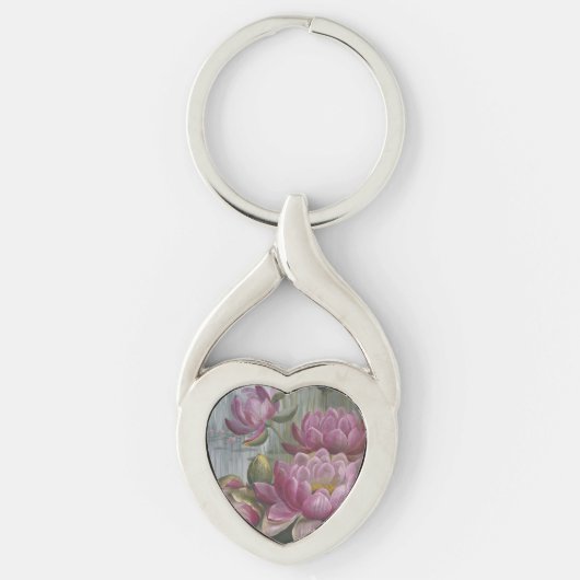 Ellis Rowan Pink Water Lily  Flowers Sleutelhanger (Voorkant)