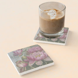 Ellis Rowan Pink Water Lily  Flowers Stenen Onderzetter