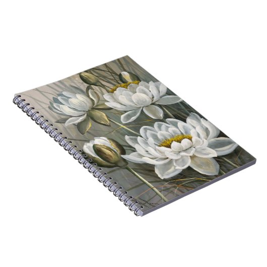 Ellis Rowan White Water Lily Flowers Notitieboek (Rechterzijde)