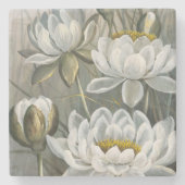 Ellis Rowan White Water Lily  Flowers Stenen Onderzetter (Voorkant)