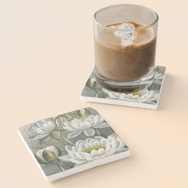 Ellis Rowan White Water Lily  Flowers Stenen Onderzetter