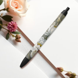 Ellis Rowan White Water Lily  Flowers Zwarte Inkt Pen