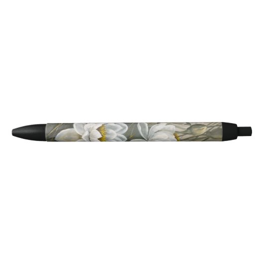 Ellis Rowan White Water Lily  Flowers Zwarte Inkt Pen (Voorkant)
