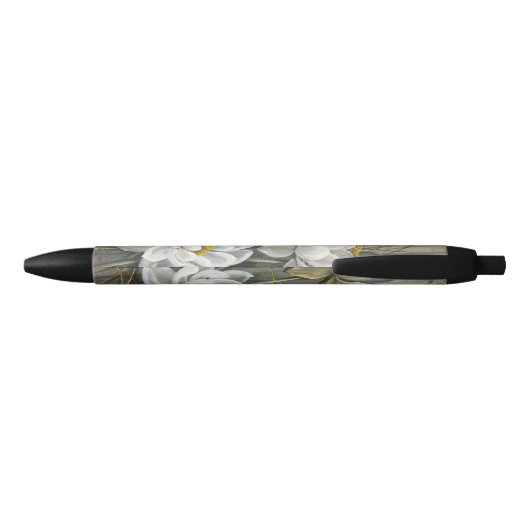 Ellis Rowan White Water Lily  Flowers Zwarte Inkt Pen (Achterkant)