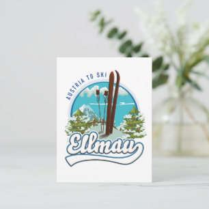 Ellmau Austria to ski logo Briefkaart