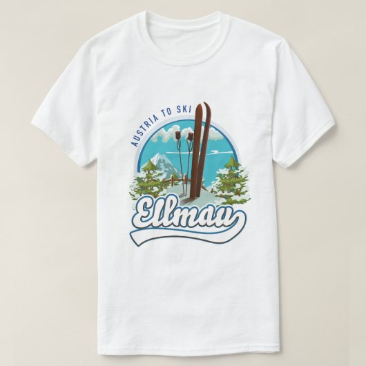 Ellmau Austria to ski logo T-shirt (Design voorkant)