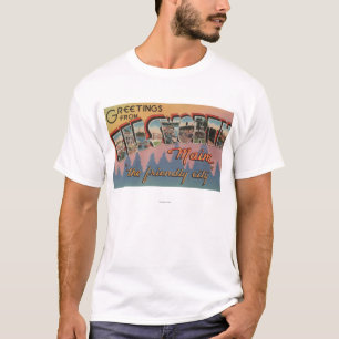 Ellsworth, Maine - Grote Letter-scènes T-shirt