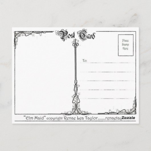 Elm Maid Briefkaart (Achterkant)
