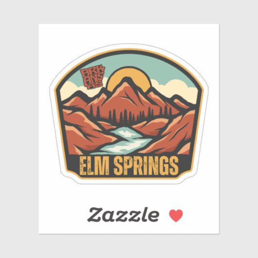 Elm Springs, Arkansas Sticker (Vel)