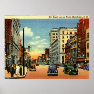 Elm St, Manchester, New Hampshire, 1948  Poster