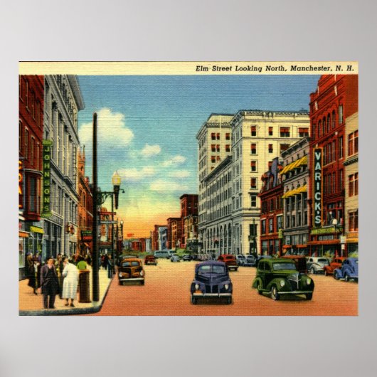 Elm St, Manchester, New Hampshire, 1948  Poster (Voorkant)