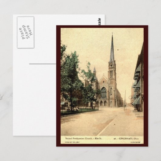 Elm St., Vintage van Cincinnati Briefkaart (Voorkant / Achterkant)