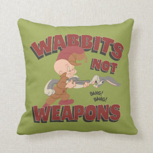 ELMER FUDD™ & BUGS BUNNY™ "Wabbits Niet Wapens" Kussen