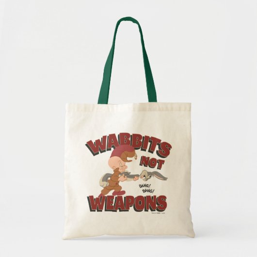 ELMER FUDD™ & BUGS BUNNY™ "Wabbits Niet Wapens" Tote Bag (Voorkant)