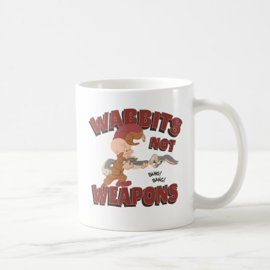 ELMER FUDD™ & BUGS BUNNY™ "Wabbits Not Weapons" Koffiemok (Rechts)