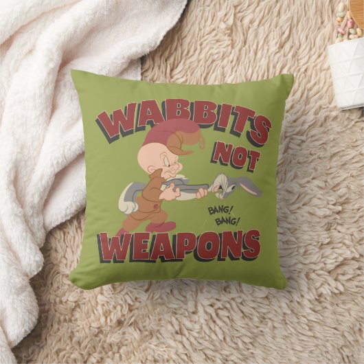 ELMER FUDD™ & BUGS BUNNY™ "Wabbits Not Weapons" Kussen (Deken)