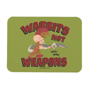 ELMER FUDD™ & BUGS BUNNY™ "Wabbits Not Weapons" Magneet