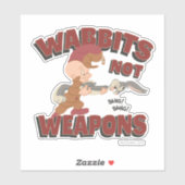 ELMER FUDD™ & BUGS BUNNY™ "Wabbits Not Weapons" Sticker (Vel)