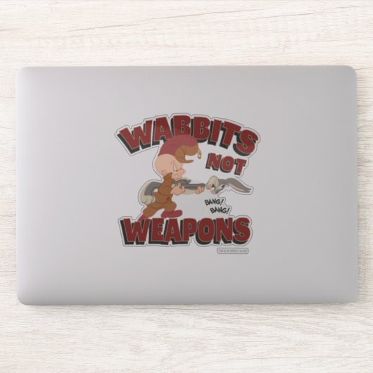 ELMER FUDD™ & BUGS BUNNY™ "Wabbits Not Weapons" Sticker (Computer)