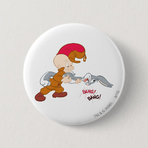 ELMER FUDD™ en BUGS BUNNY™ Ronde Button 5,7 Cm