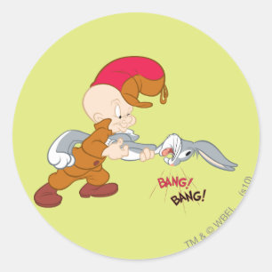 ELMER FUDD™ en BUGS BUNNY™ Ronde Sticker