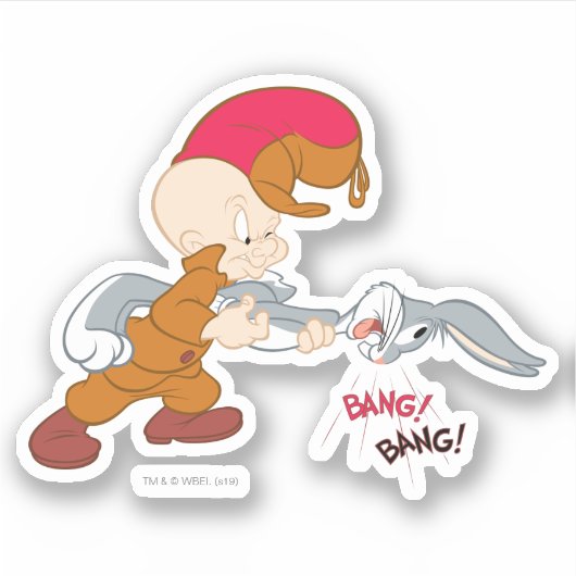 ELMER FUDD™ en BUGS BUNNY™ Sticker (Voorkant)