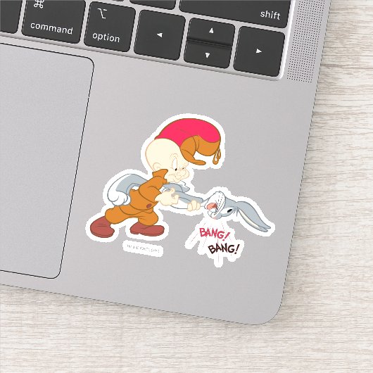 ELMER FUDD™ en BUGS BUNNY™ Sticker (Detail)
