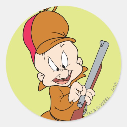 ELMER FUDD™ Klaar om te jagen Ronde Sticker (Voorkant)